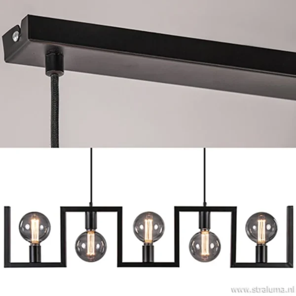 Clearance Straluma Metalen eettafel hanglamp zwart frame