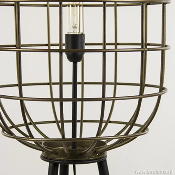 Best Straluma Metalen kooi vloerlamp oud-brons L&L