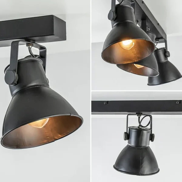 New Straluma Metalen 3-lichts plafondlamp ELiano mat zwart