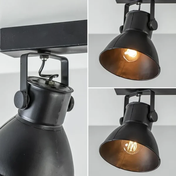 New Straluma Metalen 3-lichts plafondlamp ELiano mat zwart