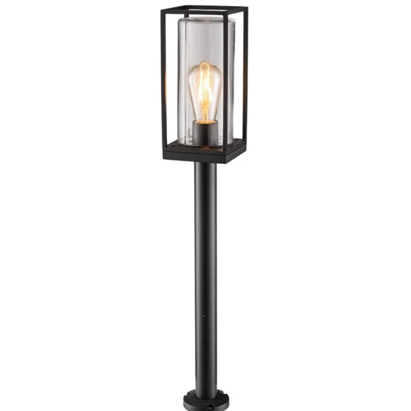moderne_buitenlamp_lantaa_0-1.webp Online Straluma Moderne buitenlamp lantaarn op paal zwart met helder glas