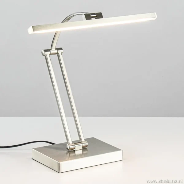 moderne_bureaulamp_nikkel_1.webp Best Straluma Moderne bureaulamp nikkel met geïntegreerd LED