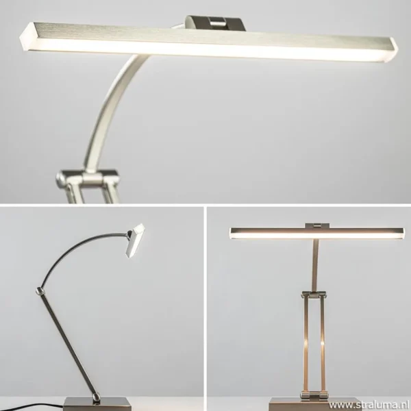 moderne_bureaulamp_nikkel_2.webp Best Straluma Moderne bureaulamp nikkel met geïntegreerd LED