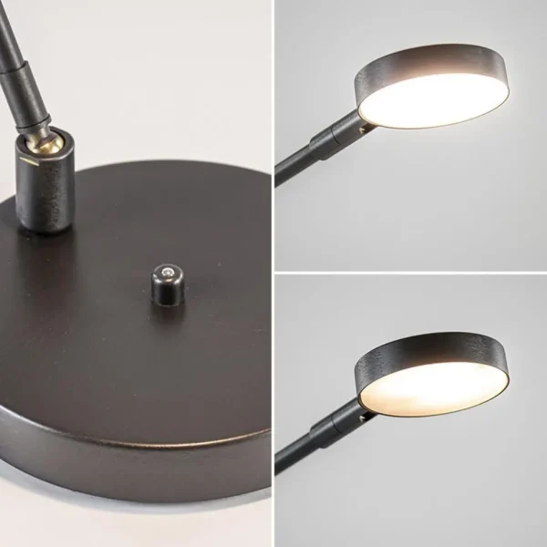 Shop Straluma Moderne bureaulamp zwart staal met dimbaar LED