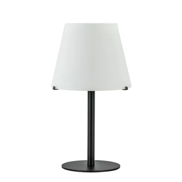 moderne_design_tafellamp__0.webp Outlet Straluma Moderne design tafellamp zwart met witte glazen kap