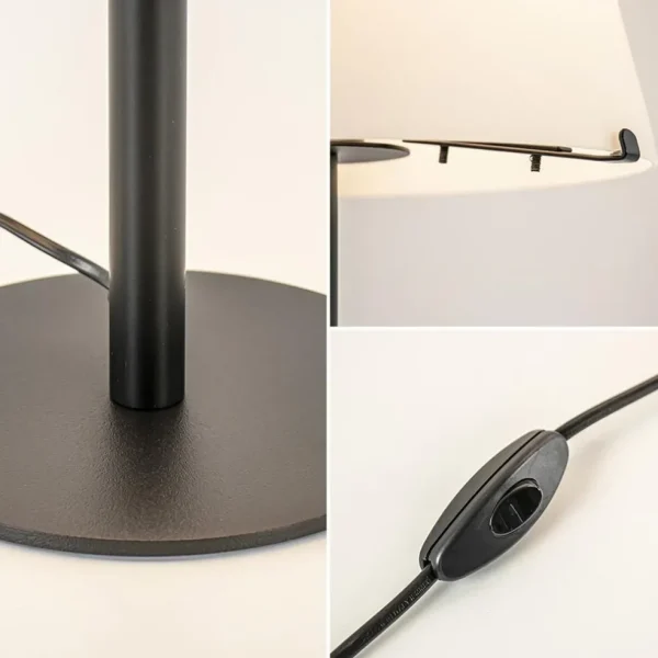 moderne_design_tafellamp__3.webp Outlet Straluma Moderne design tafellamp zwart met witte glazen kap