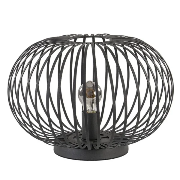 Hot Straluma Moderne draad tafellamp rond mat zwart