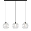 moderne_eettafelhanglamp__1.webp Sale Straluma Moderne eettafelhanglamp zwart met helder glas
