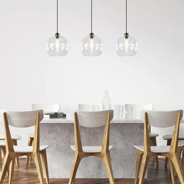 moderne_eettafelhanglamp__4.webp Sale Straluma Moderne eettafelhanglamp zwart met helder glas
