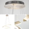 moderne_hanglamp_rond_met_3.webp Outlet Straluma Moderne hanglamp rond met LED ringen nikkel