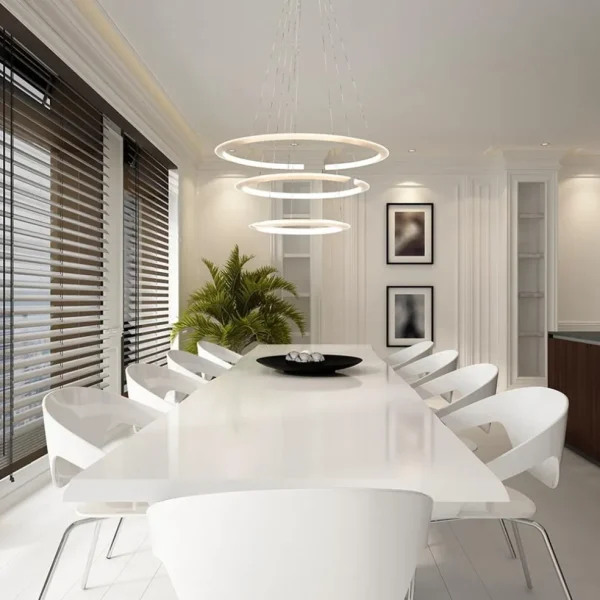 moderne_hanglamp_rond_met_4.webp Outlet Straluma Moderne hanglamp rond met LED ringen nikkel
