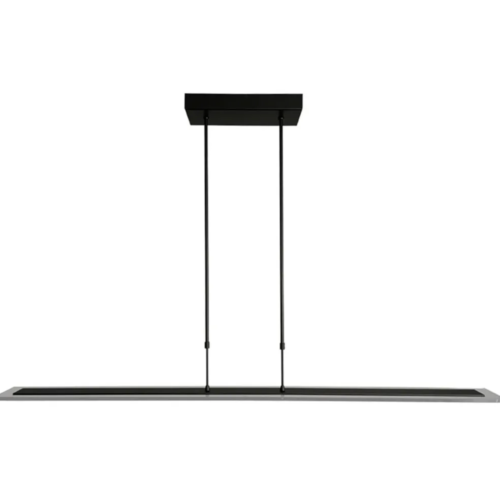 moderne_led_hanglamp_balk_0.webp Online Straluma Moderne LED hanglamp balk mat zwart met smoke glas