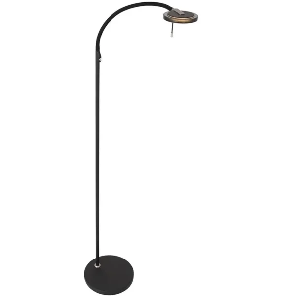 moderne_led_leeslamp_zwar_1.webp New Straluma Moderne LED leeslamp zwart met smoke glas dimbaar
