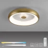 moderne_led_plafondlamp_m_1.webp New Straluma Moderne LED plafondlamp mat goud met remote dimbaar
