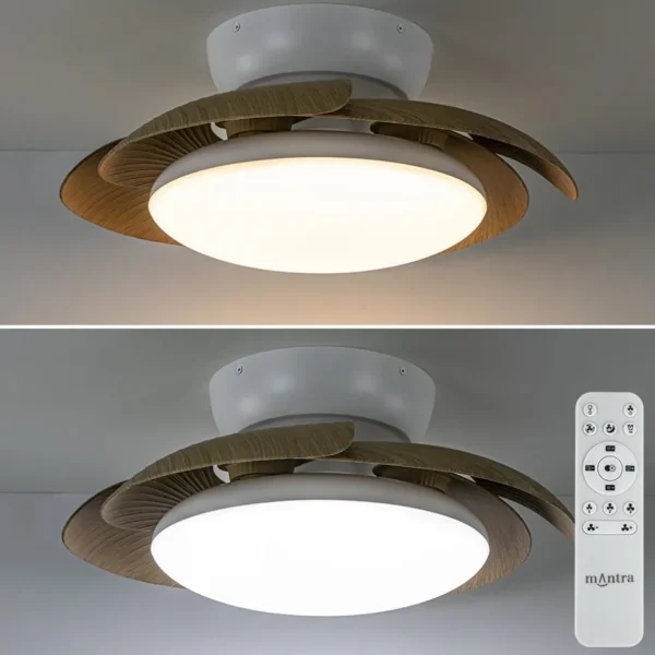 moderne_led_plafondventil_1.webp New Straluma Moderne LED plafondventilator wit met houten bladen