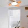 moderne_led_plafondventil_4.webp New Straluma Moderne LED plafondventilator wit met houten bladen