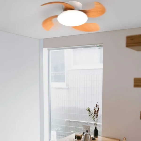 moderne_led_plafondventil_4.webp New Straluma Moderne LED plafondventilator wit met houten bladen