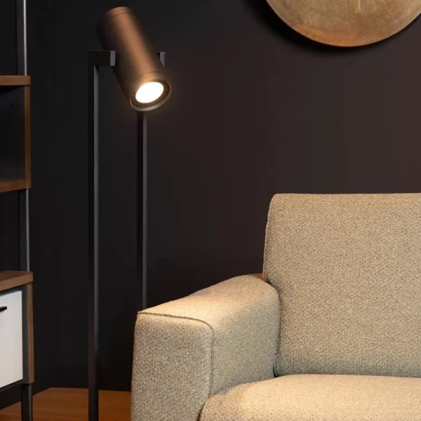 moderne_led_vloerlamp_mat_4.webp New Straluma Moderne LED vloerlamp mat zwart met kantelbare spot