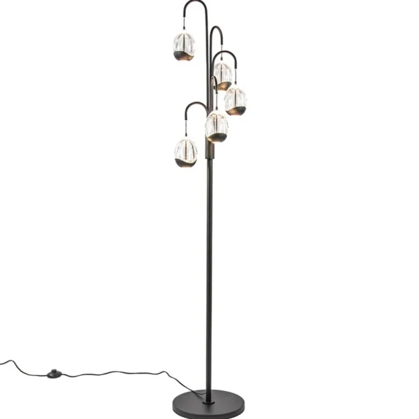 Best Straluma Moderne LED vloerlamp zwart met helder glas