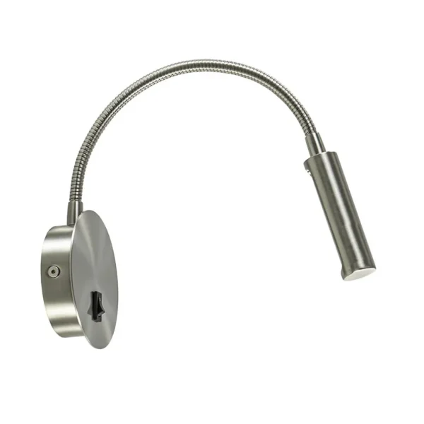 moderne_led_wandlamp_nikk_0.webp Flash Sale Straluma Moderne LED wandlamp nikkel met flexibele arm