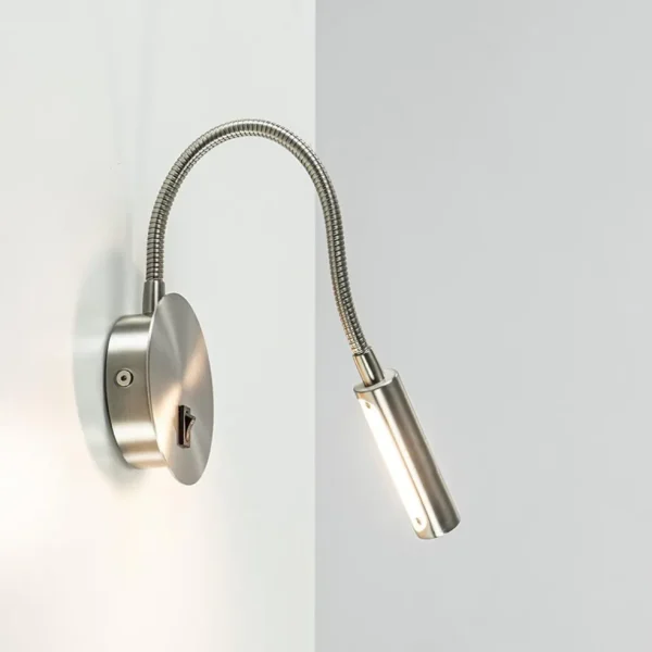 moderne_led_wandlamp_nikk_4.webp Flash Sale Straluma Moderne LED wandlamp nikkel met flexibele arm
