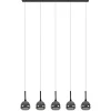 Best Straluma Moderne 5-lichts eettafelhanglamp zwart met dubbel glas