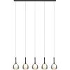 Best Straluma Moderne 5-lichts eettafelhanglamp zwart met dubbel glas