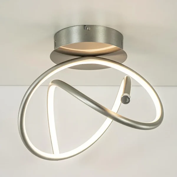 moderne_plafondlamp_nikke_1.webp Shop Straluma Moderne plafondlamp nikkel inclusief 3-standen dimbaar LED