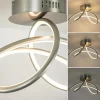 moderne_plafondlamp_nikke_2.webp Shop Straluma Moderne plafondlamp nikkel inclusief 3-standen dimbaar LED