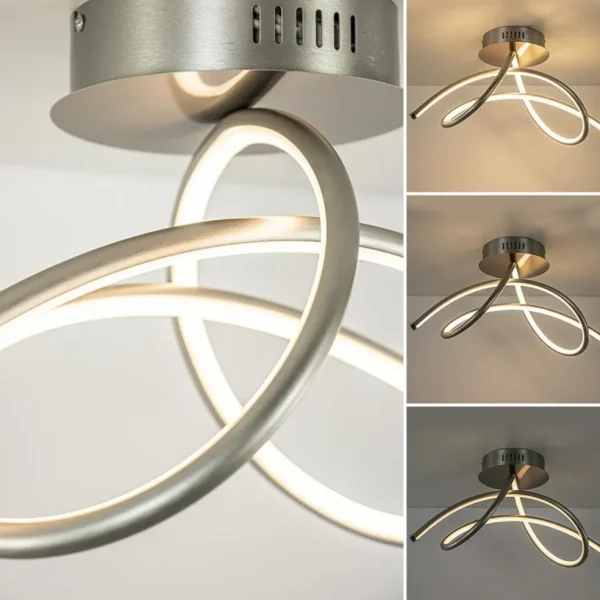 moderne_plafondlamp_nikke_2.webp Shop Straluma Moderne plafondlamp nikkel inclusief 3-standen dimbaar LED