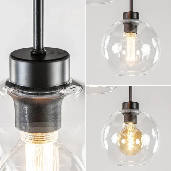 Cheap Straluma Moderne plafondlamp zwart met 20 cm helder glas