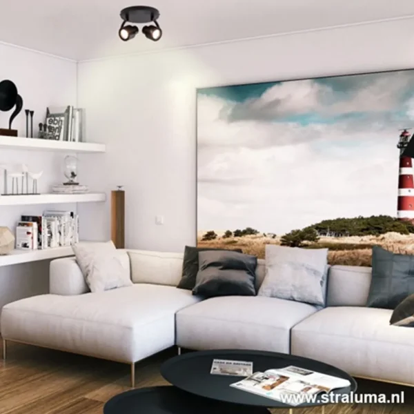 moderne_plafondspot_mat_z_4.webp Online Straluma Moderne plafondspot mat zwart 2-lichts