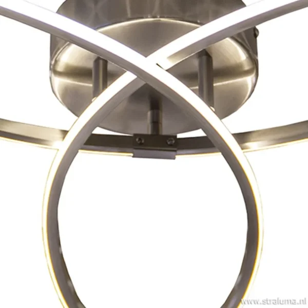 Cheap Straluma Moderne plafonnière nikkel met LED
