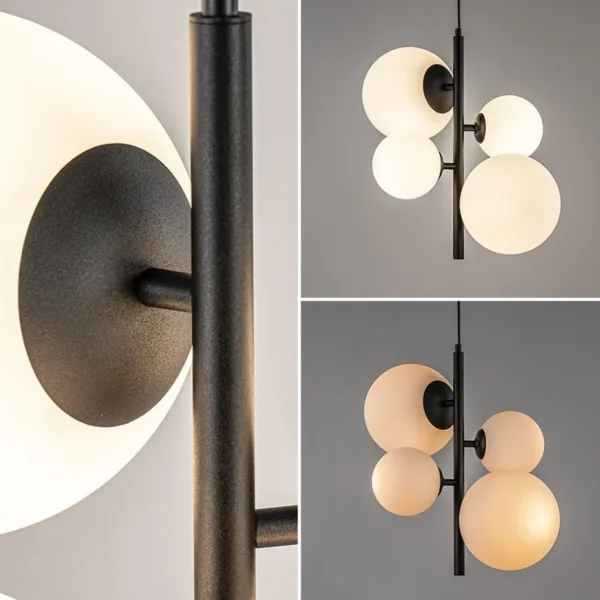 moderne_retro_hanglamp_zw_3.webp Clearance Straluma Moderne retro hanglamp zwart met witte bollen