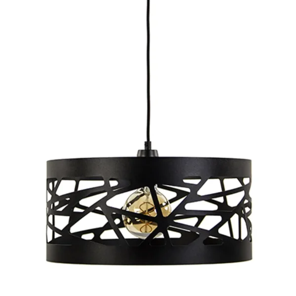 moderne_ronde_hanglamp_zw_0.webp Best Sale Straluma Moderne ronde hanglamp zwart metaal