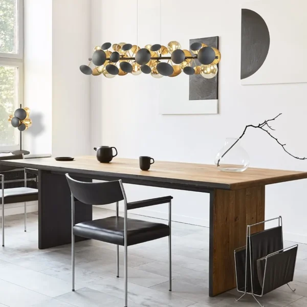 moderne_tafellamp_grijsgo_4.webp Best Sale Straluma Moderne tafellamp grijs/goud + amber glas