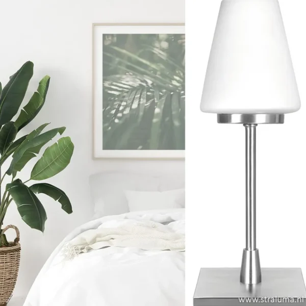 moderne_tafellamp_staalgl_4.webp Shop Straluma Moderne tafellamp staal/glas met dimmer