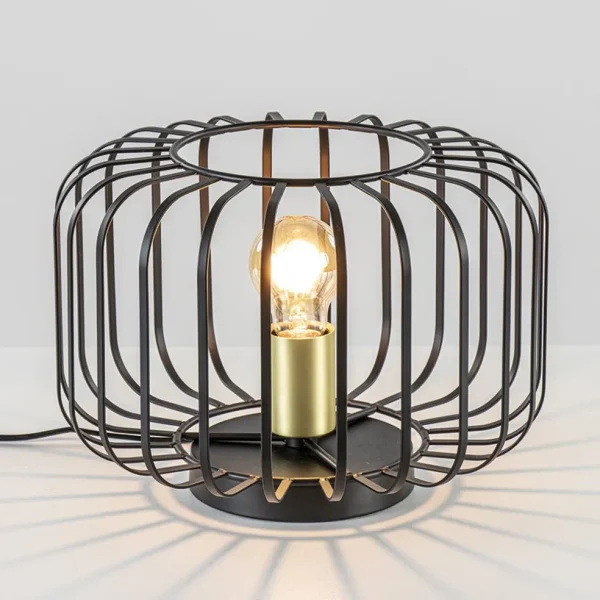 Cheap Straluma Moderne tafellamp zwart met brons