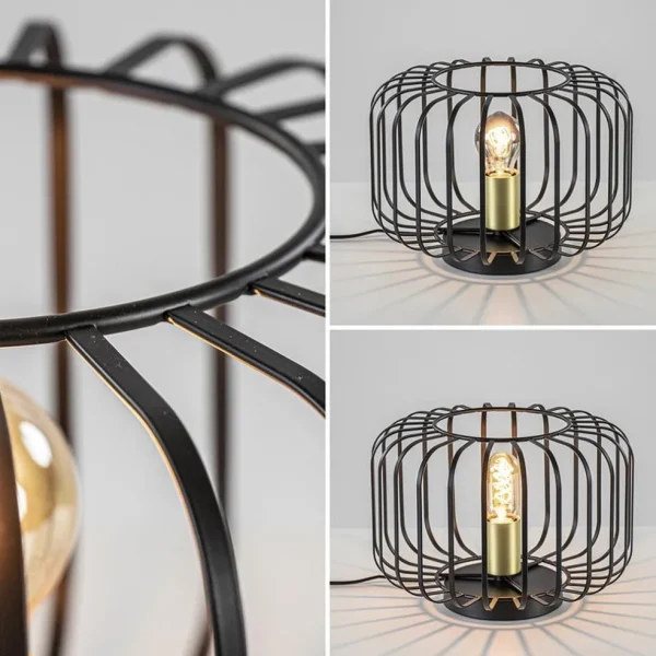 Cheap Straluma Moderne tafellamp zwart met brons