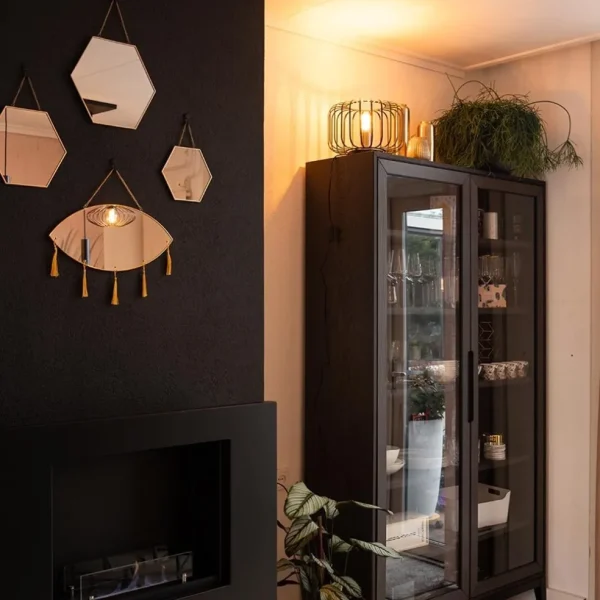 Cheap Straluma Moderne tafellamp zwart met brons