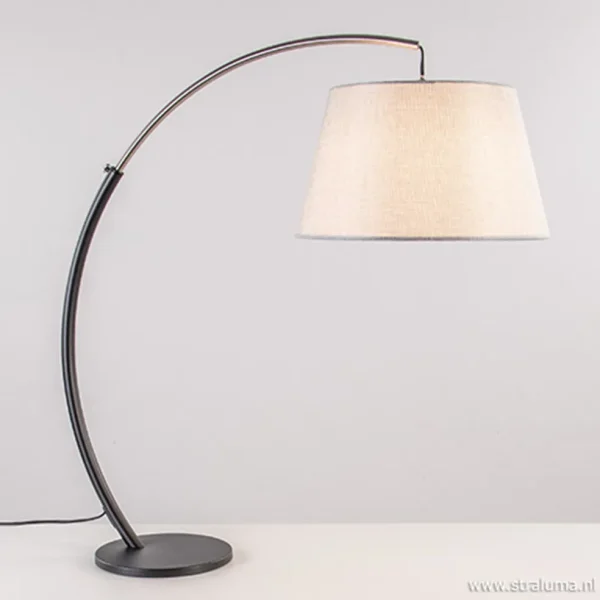 moderne_tafellamp_zwart_n_1.webp New Straluma Moderne tafellamp zwart nikkel incl. kap