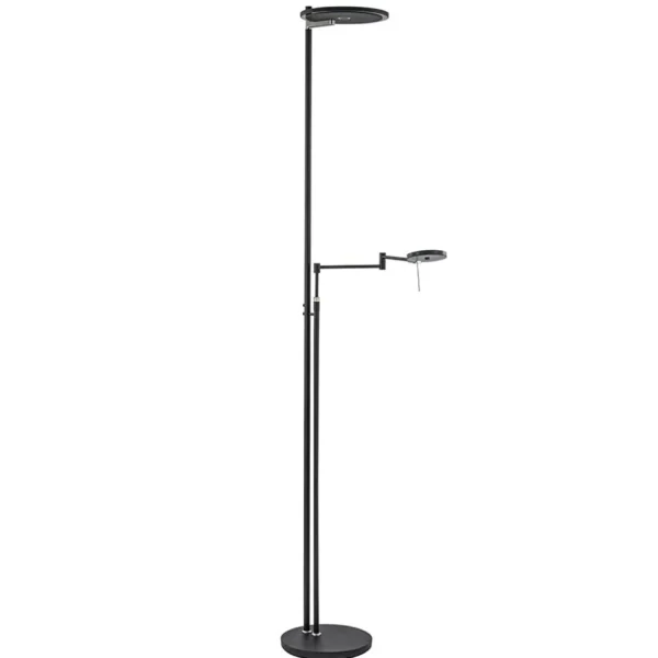 moderne_uplighterleeslamp_0.webp Store Straluma Moderne uplighter/leeslamp zwart met smoke glas