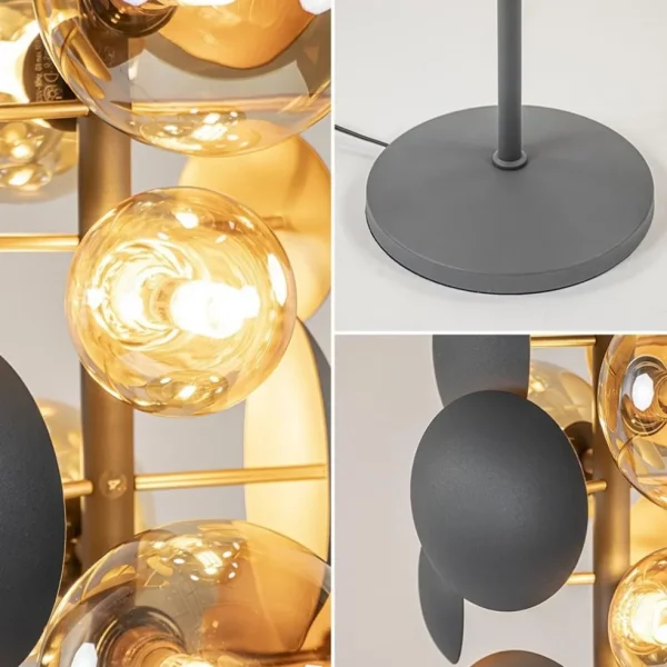 moderne_vloerlamp_grijsgo_3.webp Shop Straluma Moderne vloerlamp grijs/goud met amber glas