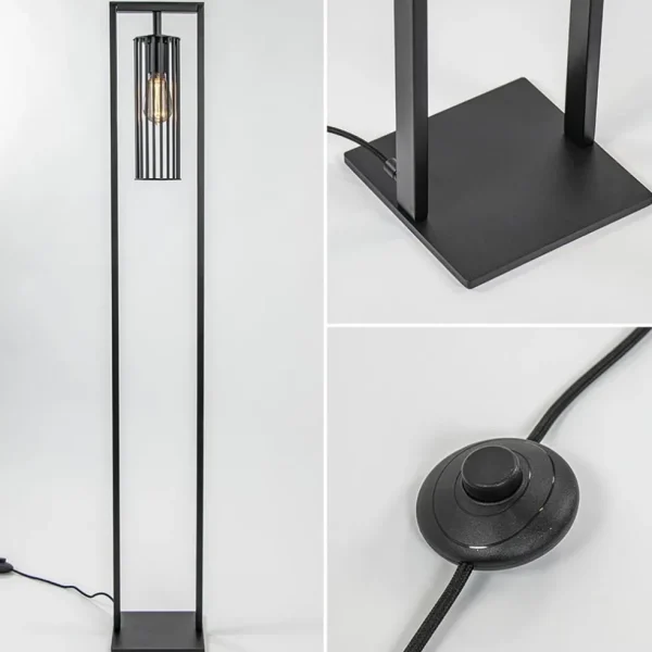 Store Straluma Moderne vloerlamp mat zwart metaal