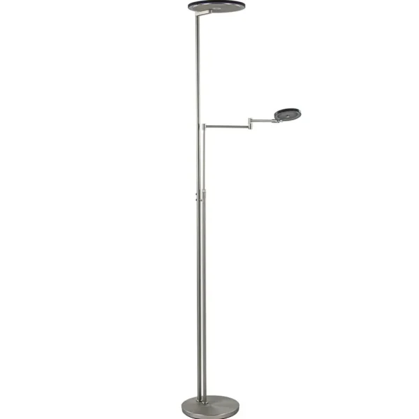 moderne_vloerlamp_uplight_0.webp Store Straluma Moderne vloerlamp uplighter staal met smoke glas