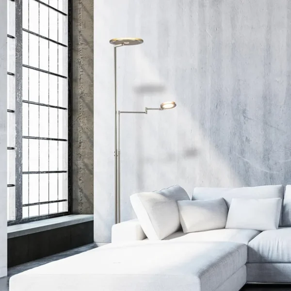 moderne_vloerlamp_uplight_4.webp Store Straluma Moderne vloerlamp uplighter staal met smoke glas