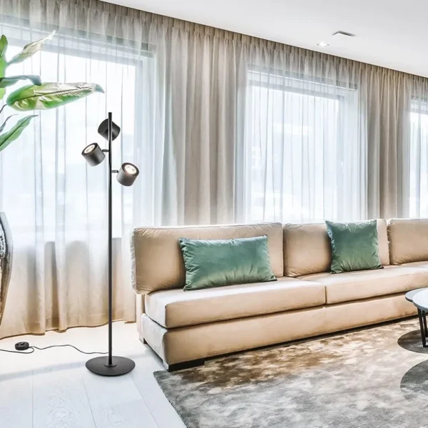moderne_vloerlamp_zwart_m_4-1.webp Best Sale Straluma Moderne vloerlamp zwart met verstelbare LED spots