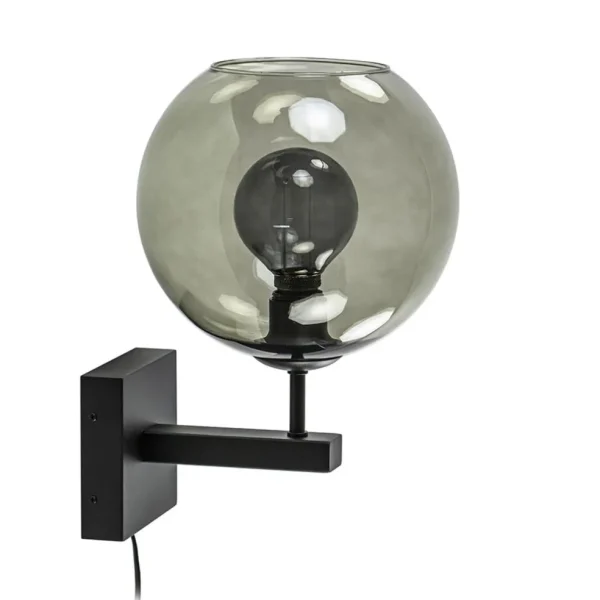 moderne_wandlamp_met_smok_0.webp Best Sale Straluma Moderne wandlamp met smoke glazen bol incl. snoer