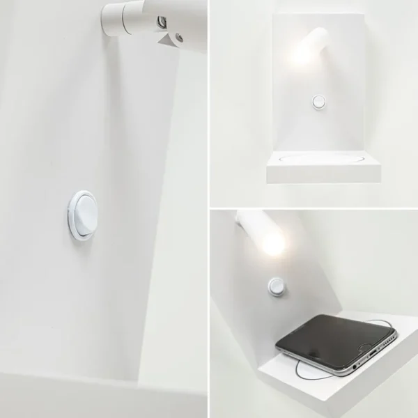 moderne_wandlamp_wit_incl_3.webp New Straluma Moderne wandlamp wit inclusief LED en fast charger