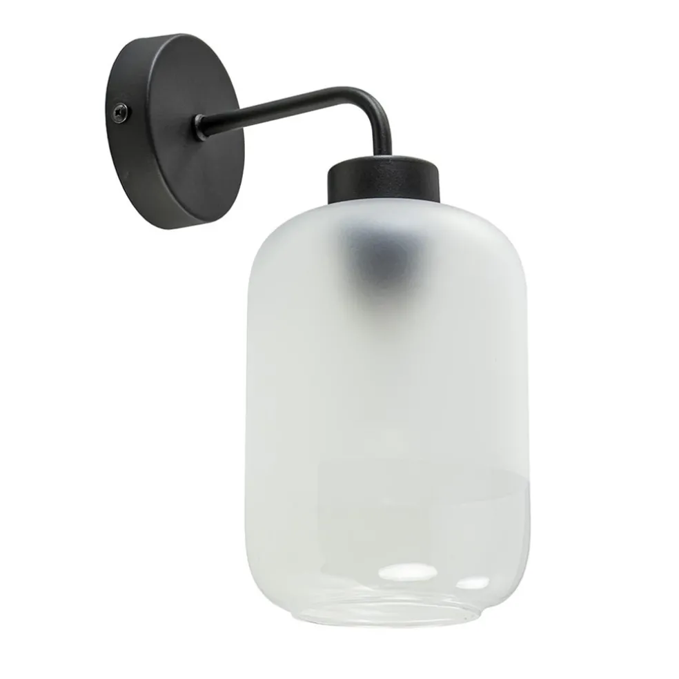moderne_wandlamp_zwart_me_0-1.webp Discount Straluma Moderne wandlamp zwart met helder/mat glas